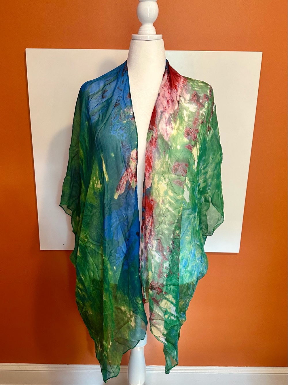 Soft Surroundings Watercolor Kimono Wrap Cover Up One Size